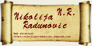Nikolija Radunović vizit kartica